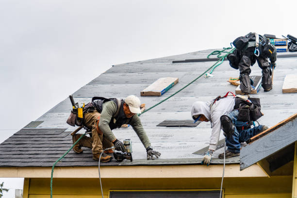 Professional Gutter Installation technician working in Prescott, WA